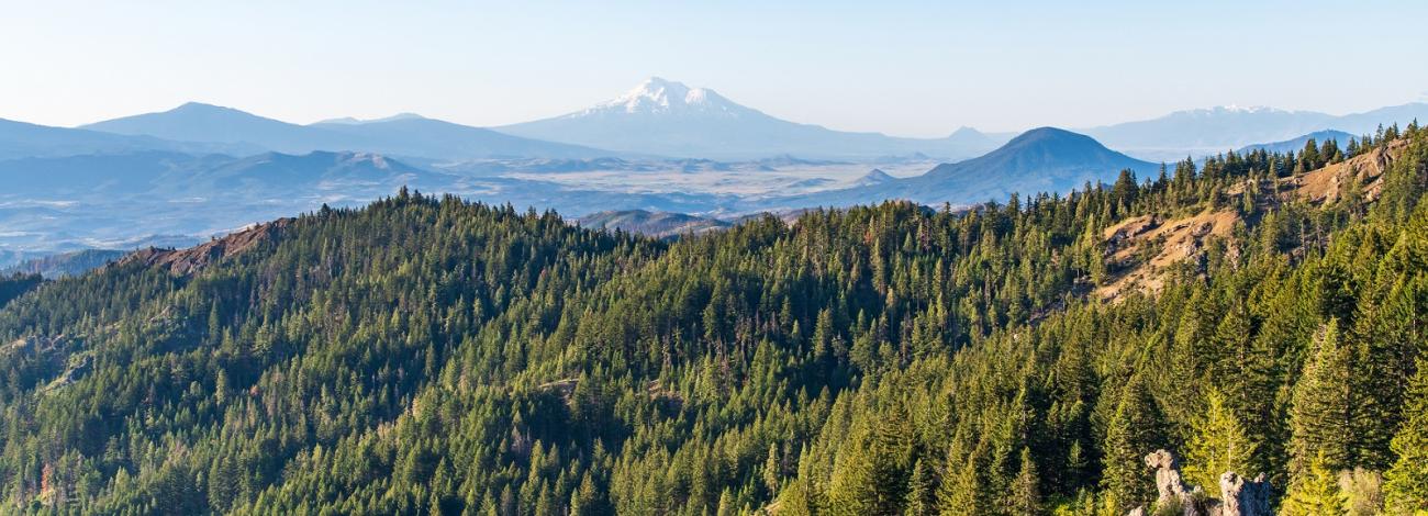 Cascade-Siskiyou National Monument landscape showing mountains and trees