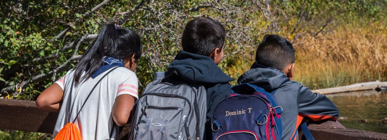 Students overlook the water at Silver Lake, Utah.