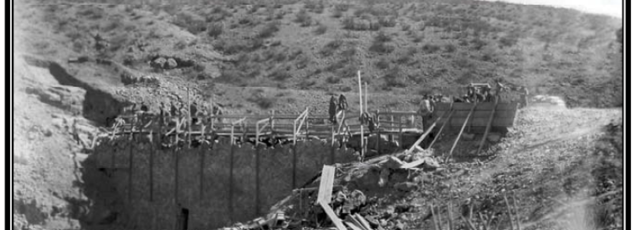 Camp BR-39 at the Rio Grande Project, Apache Dam in 1936. Photo Courtesy of the National Archives in Denver.