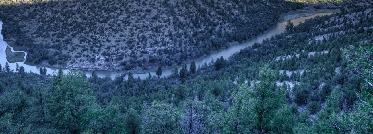 An aerial view of the Rio Chama Wilderness Study Area.