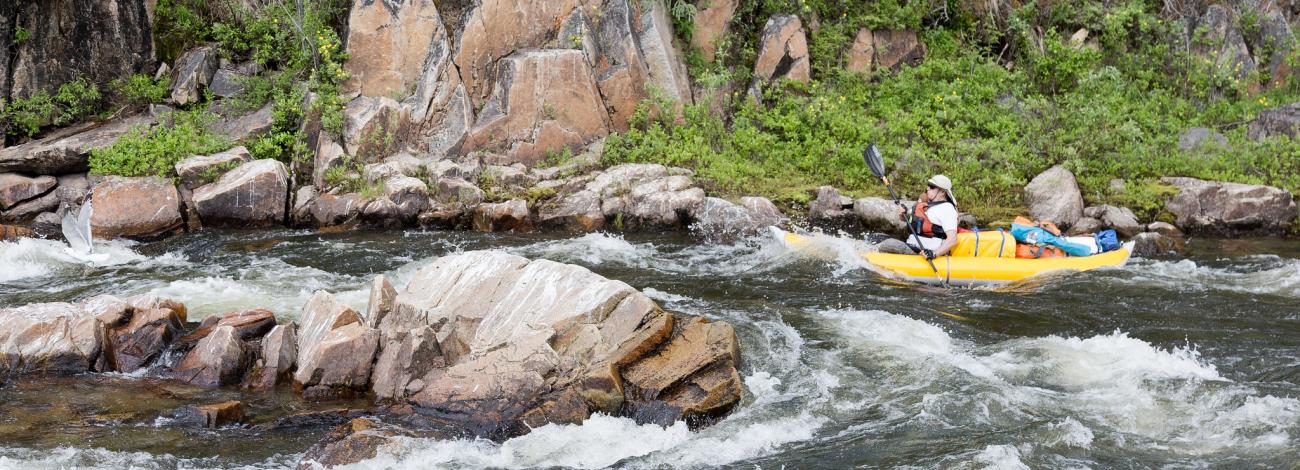 A floater braves the Gulkana rapids