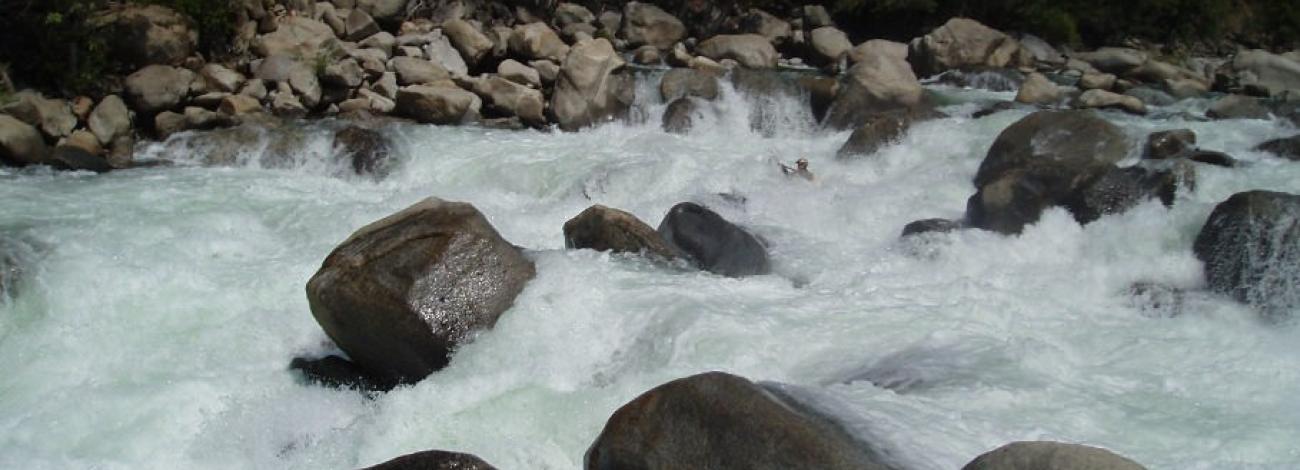 A kyaker on the Tuolumne Wild and Scenic River.  Photo courtesy of Daniel Brasuell.