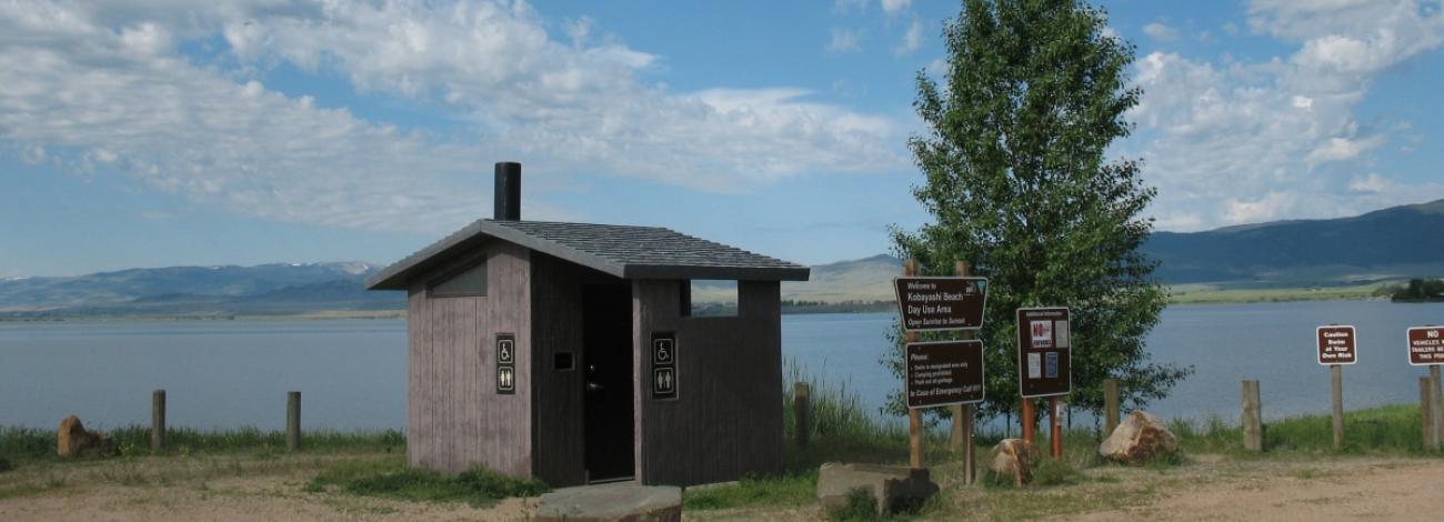 Photo of a mountain rest stop and campground