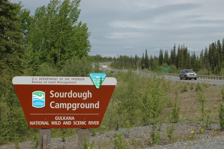 Sourdough Campground sign