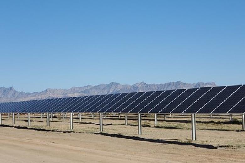 A solar array in the desert