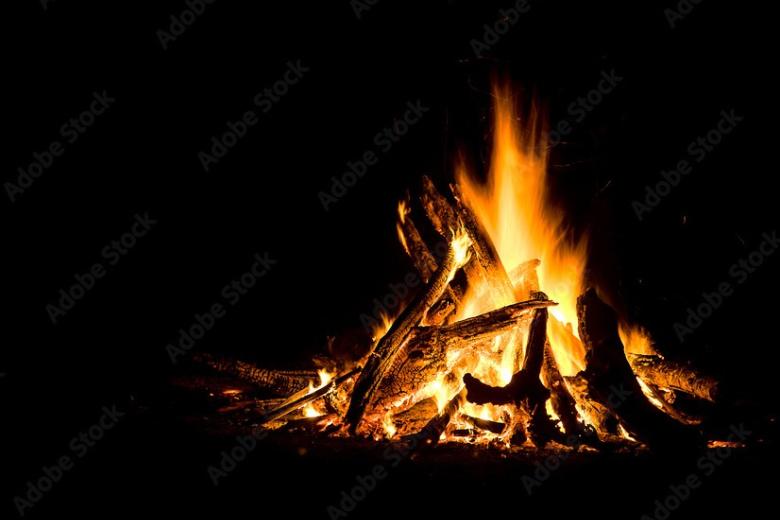 Stock image of campfire