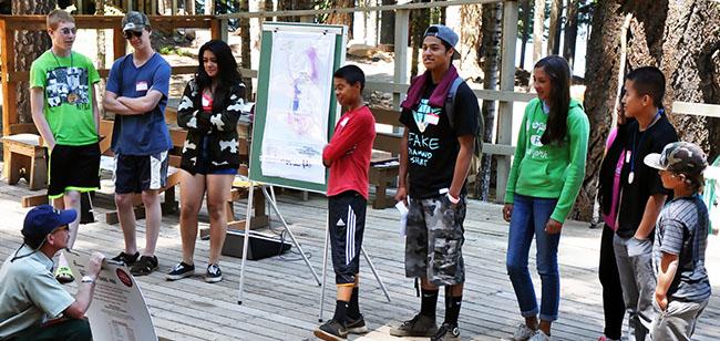 RAP Camp 2014 students give a presentation at Camp Esther Applegate, Oregon