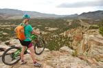 Cyclist overlooks trails at Oil Well Flats