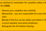 Infographic showing the four steps for campfire safety