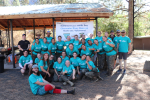 The Clearwater River Cleanup crew poses for a final group picture.