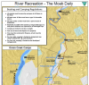 Map of river right dispersed campsites and river left campgrounds