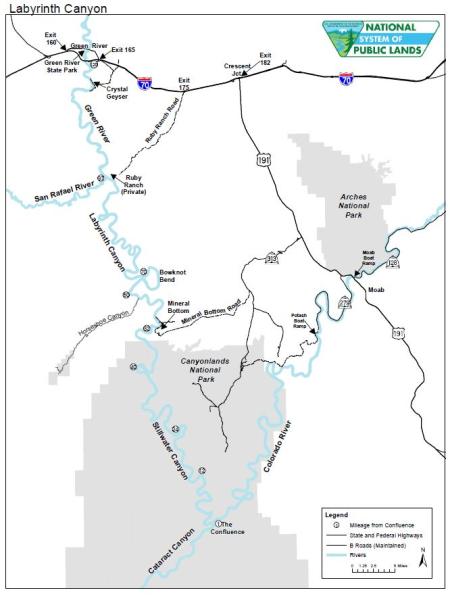 A map of Labyrinth Canyon.