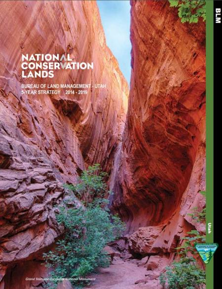 Utah National Conservation Lands five-year strategy document cover.