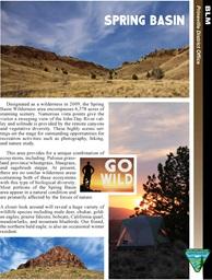 cover of brochure for spring basin showing wilderness area