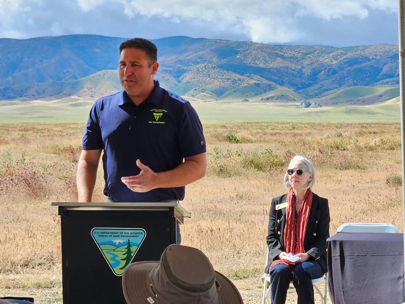 Central California District Manager Gabe Garcia, left, and San Luis Obispo County District 5 Supervisor Heather Moreno, right. 